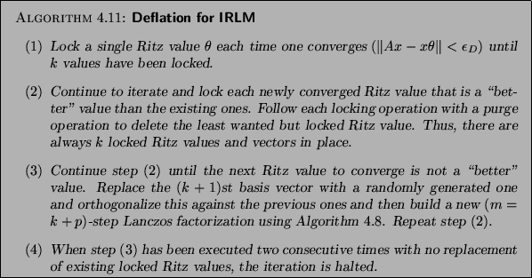 Deflation for IRLM